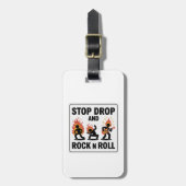 Stop Drop en Rock n Roll - In Hoesje of Fire Bagagelabel (Voorkant verticaal)