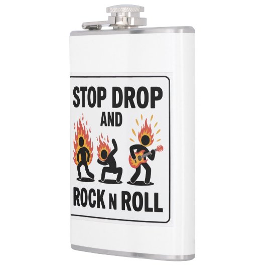 Stop Drop en Rock n Roll - In Hoesje of Fire Heupfles (Links)