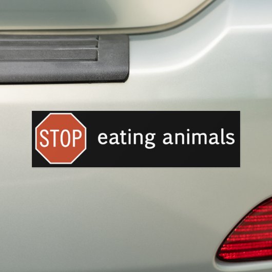 STOP-EAT-DIEREN BUMPERSTICKER (Op auto)