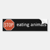 STOP-EAT-DIEREN BUMPERSTICKER (Voorkant)