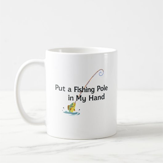 Stop een hengel in mijn hand koffiemok (Links)