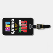 STOP, een leuk en kleurrijk ontwerp - gepersonalis Bagagelabel (Voorkant horizontaal)