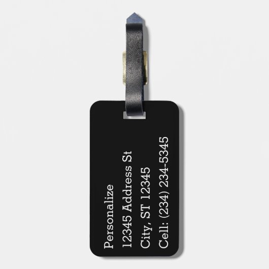 STOP, een leuk en kleurrijk ontwerp - gepersonalis Bagagelabel (Achterkant verticaal)