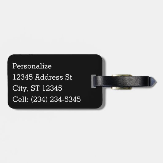 STOP, een leuk en kleurrijk ontwerp - gepersonalis Bagagelabel (Achterkant horizontaal)