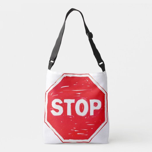 Stop en ga Canvas tas (Achterkant)