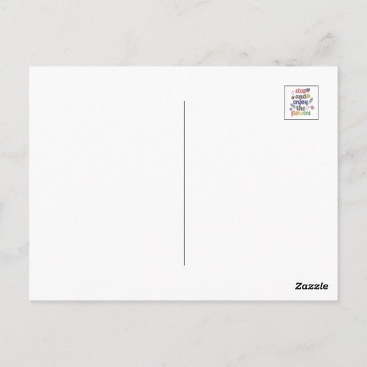 Stop en geniet van de bloemen briefkaart (Achterkant)