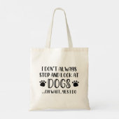 Stop en kijk naar honden tote bag (Achterkant)