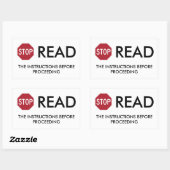 STOP EN LEZEN RECHTHOEKIGE STICKER (Vel)