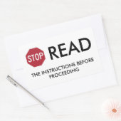STOP EN LEZEN RECHTHOEKIGE STICKER (Envelop)