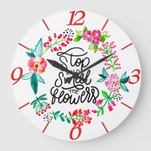 Stop en ruik aan de bloemen grote klok