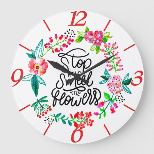 Stop en ruik aan de bloemen grote klok (Voorkant)