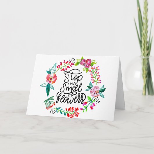 Stop en ruik aan de bloemen  kaart (Voorkant)