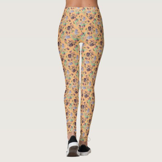 Stop en Ruik de aardbeien Kleurgeel Leggings (Achterkant)