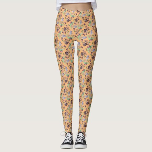 Stop en Ruik de aardbeien Kleurgeel Leggings (Voorkant)