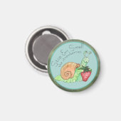 Stop en Ruik de aardbeien slak Magneet (Voorkant / Achterkant)