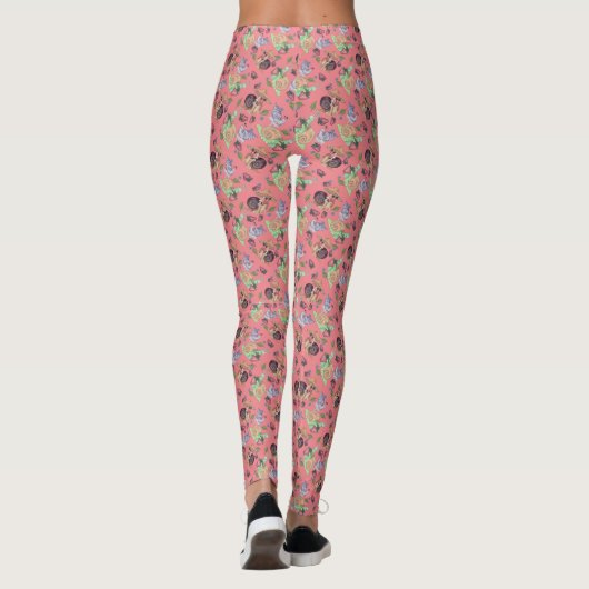 Stop en Ruik de aardbeien Snagelroze Leggings (Achterkant)
