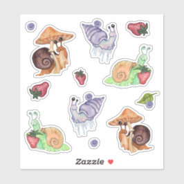 Stop en Ruik de aardbeienslakken van de waterverf Sticker