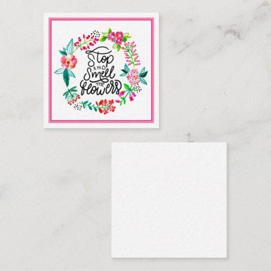 Stop en ruik de bloemen notitiekaartje (Voorkant / Achterkant)