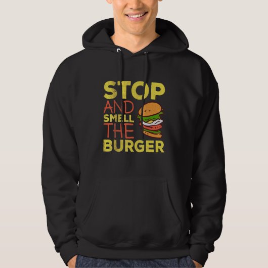 Stop en ruik de brander i Cheeseburger Design Hoodie (Voorkant)
