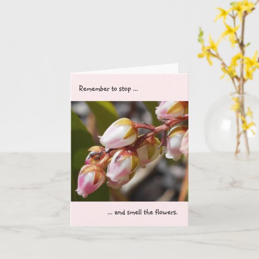 Stop en ruik de Flowers Note Kaart (Gele Bloem)