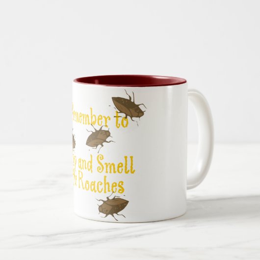 Stop en ruik de kakkerlakken LG Gfx Tweekleurige Koffiemok (Voorkant rechts)