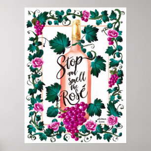 Stop en ruik de Rosé Wine Lover Custom Poster