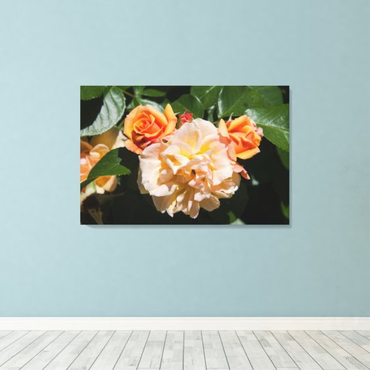 Stop en Ruik de Rozen Canvas Afdruk (Insitu (Houten vloer))