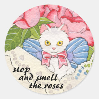 Stop en ruik de rozen sticker