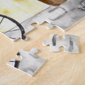 Stop en Ruik de Rozen Waterverf Flowers Bike Legpuzzel (Zijkant)