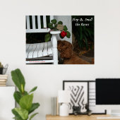 Stop en ruik het Roos Poster (Thuiskantoor)