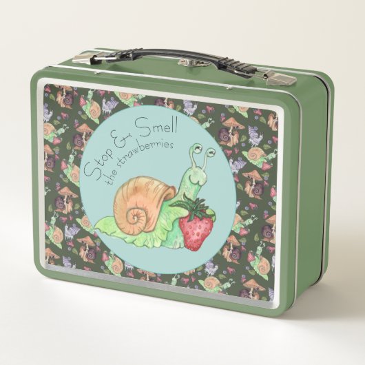 Stop en ruik het slakkenpatroon van aardbeien (Achterkant)