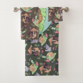 Stop en ruik het slakkenpatroon van aardbeien bad handdoek