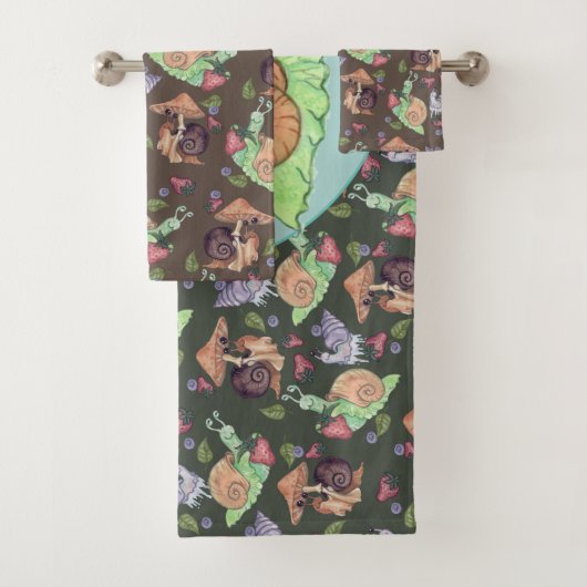 Stop en ruik het slakkenpatroon van aardbeien bad handdoek (Insitu)