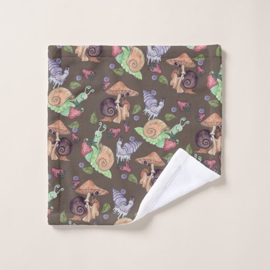 Stop en ruik het slakkenpatroon van aardbeien bad handdoek (Wasdoekje)