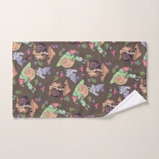 Stop en ruik het slakkenpatroon van aardbeien bad handdoek (Handdoek)