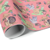 Stop en ruik het slakkenpatroon van aardbeien cadeaupapier (Rol Hoek)