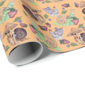 Stop en ruik het slakkenpatroon van aardbeien cadeaupapier (Rol Hoek)