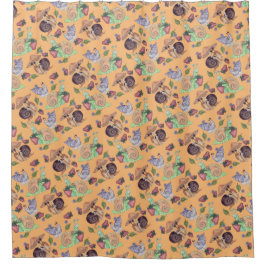 Stop en ruik het slakkenpatroon van aardbeien douchegordijn