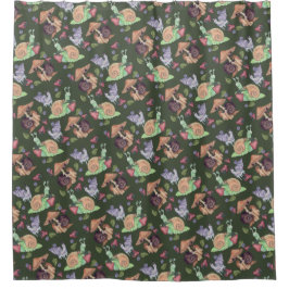 Stop en ruik het slakkenpatroon van aardbeien douchegordijn