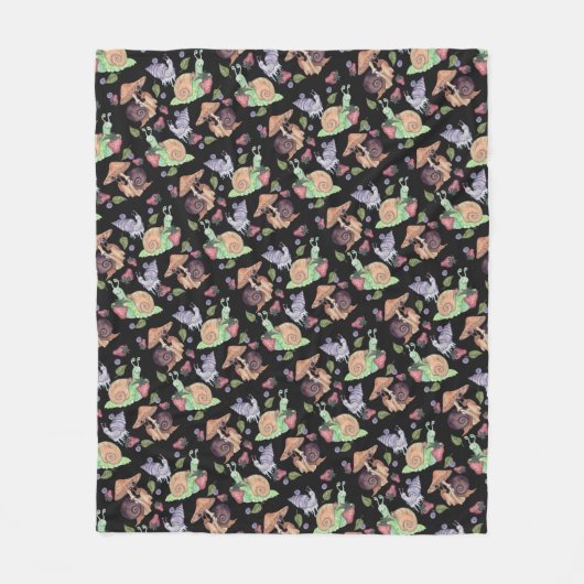 Stop en ruik het slakkenpatroon van aardbeien fleece deken (Voorkant)