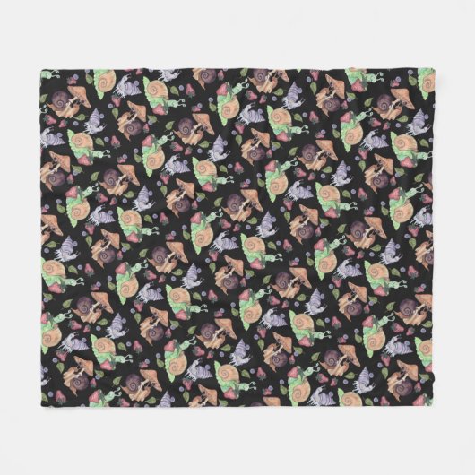 Stop en ruik het slakkenpatroon van aardbeien fleece deken (Voorkant (Horizontaal))