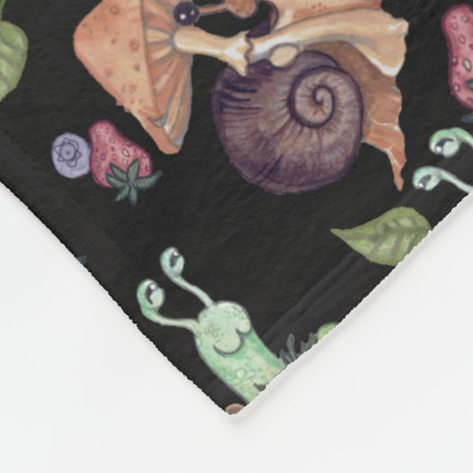 Stop en ruik het slakkenpatroon van aardbeien fleece deken (Hoek)