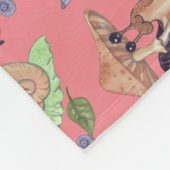 Stop en ruik het slakkenpatroon van aardbeien fleece deken (Hoek)