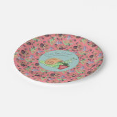 Stop en ruik het slakkenpatroon van aardbeien papieren bordje (Gekanteld)