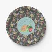 Stop en ruik het slakkenpatroon van aardbeien papieren bordje (Voorkant)