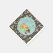 Stop en ruik het slakkenpatroon van aardbeien servet (Hoek)