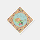 Stop en ruik het slakkenpatroon van aardbeien servet (Hoek)