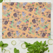 Stop en ruik het slakkenpatroon van aardbeien theedoek (Gevouwen)