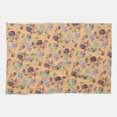 Stop en ruik het slakkenpatroon van aardbeien theedoek (Horizontaal)