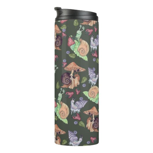 Stop en ruik het slakkenpatroon van aardbeien thermosbeker (Geroteerd rechts)